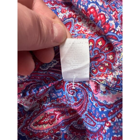 Talbots Womens Paisley Print Button-Down Multicolor Long Sleeve Blouse Size 8 - Picture 9 of 10